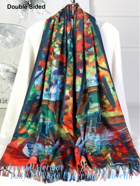 Double-sided Oil Painting Design Fashion Scarf